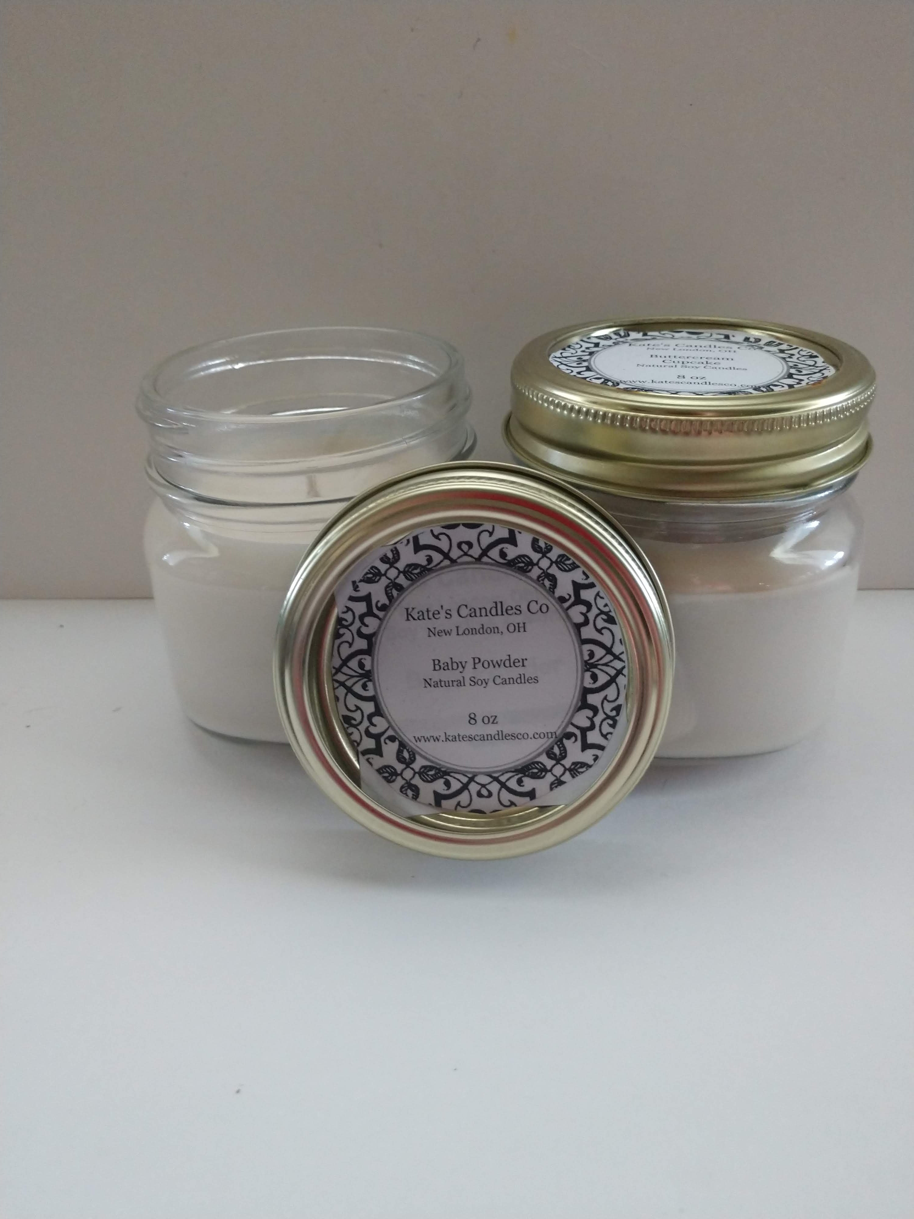 Baby Powder Scented Candle  Kate's Candles Co. Soy Candles