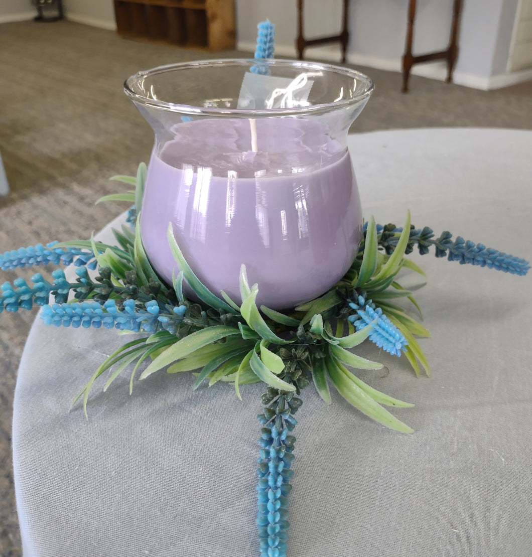 Lilac Floral Decor Candle