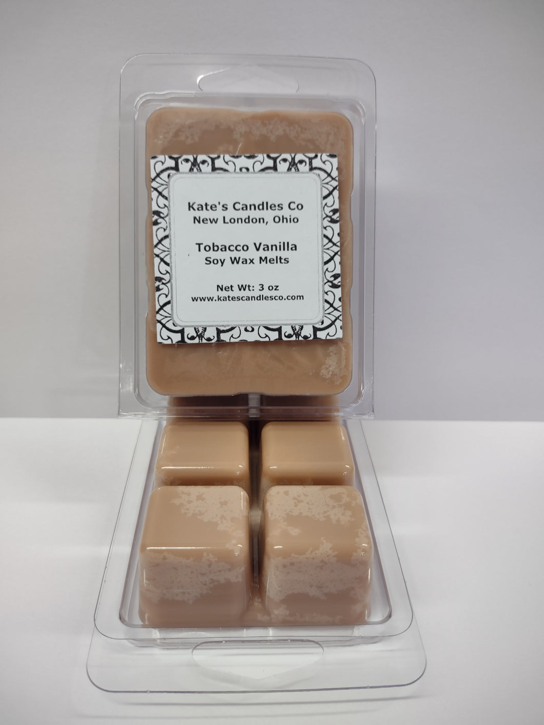 Tobacco Vanilla Wax Melts  Kate's Candles Co. Soy Candles